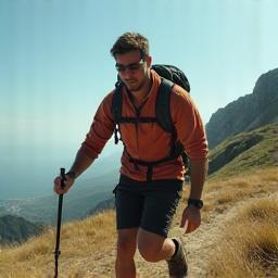Customer Felix hiking with watch
